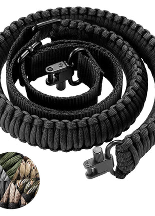 CVLIFE Shotgun Sling 550 Paracord Sling Tri-Lock Swivel in black