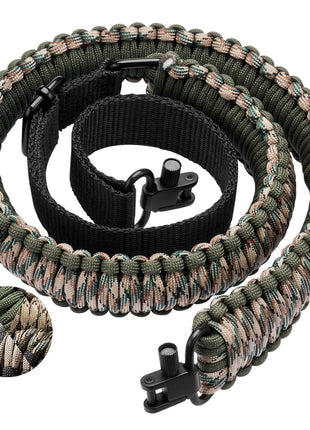 CVLIFE Shotgun Sling 550 Paracord Sling Tri-Lock Swivel in camo