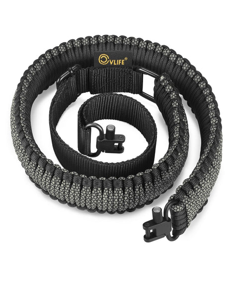 CVLIFE Shotgun Sling 550 Paracord Sling Tri-Lock Swivel featuring vlife in camo grey