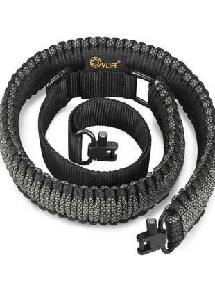 CVLIFE Shotgun Sling 550 Paracord Sling Tri-Lock Swivel featuring vlife in camo grey