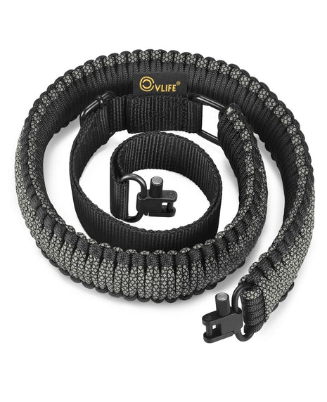 CVLIFE Shotgun Sling 550 Paracord Sling Tri-Lock Swivel featuring vlife in camo grey