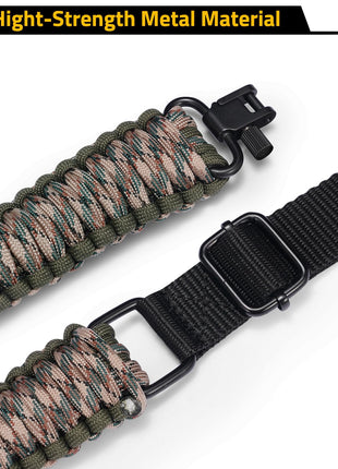 CVLIFE paracord shotgun sling featuring hight-strength metal material in camo