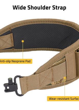 CVLIFE shotgun sling featuring anti-slip neoprenepad wear-resistant surface in khaki