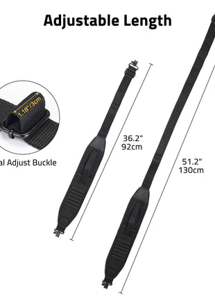 CVLIFE Holders Rifle Sling featuring adjustable length metaladjustbuckle, 3cm x 92cm x 130cm in black