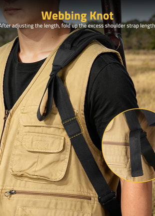 CVLIFE shoulder pad featuring webbingknot in black