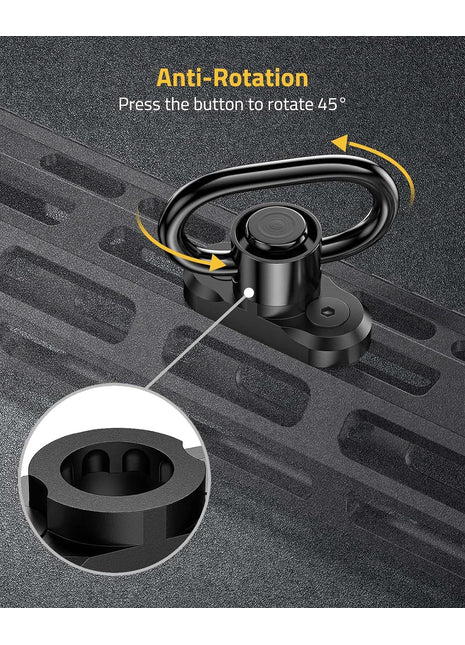 Anti-Rotation Sling Swivel with Press Button