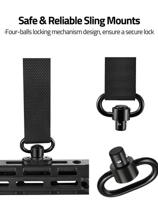 Lightweight Black Sling Swivel Mounts Ensures Secure Lock