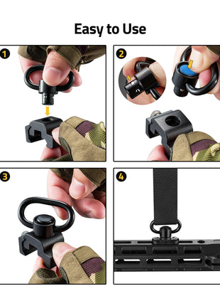 Easu to use sling swivels for 2 point sling