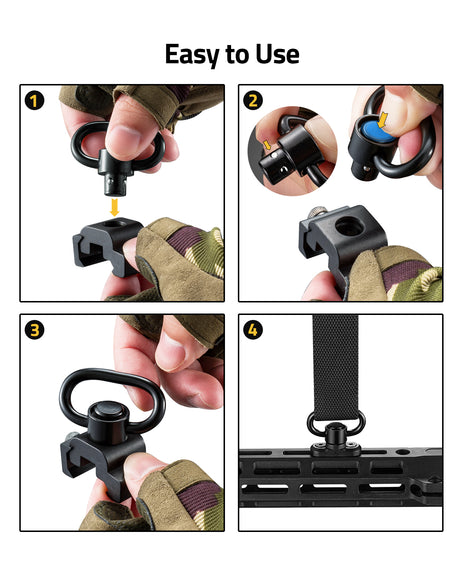 Easu to use sling swivels for 2 point sling