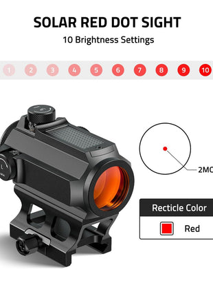 2MOA Red Dot Sight with 10 Brightness Settings