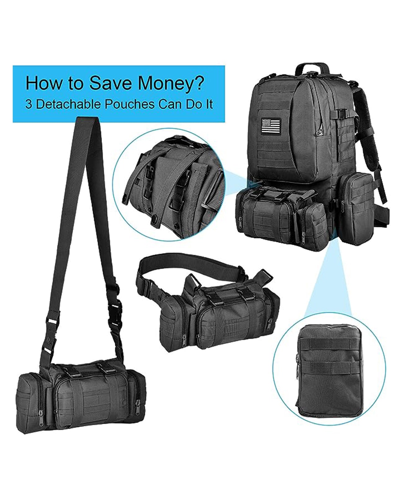 CVLIFE Backpack Rucksack 60L Large Assault Pack CVLIFE Backpack Rucksack 60L Large Assault Pack