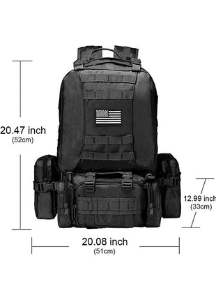 Size details of tactical backpack