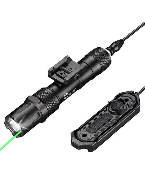 CVLIFE Tactical Flashlight 1900 Lumens Picatinny Rail Green Laser Light Combo