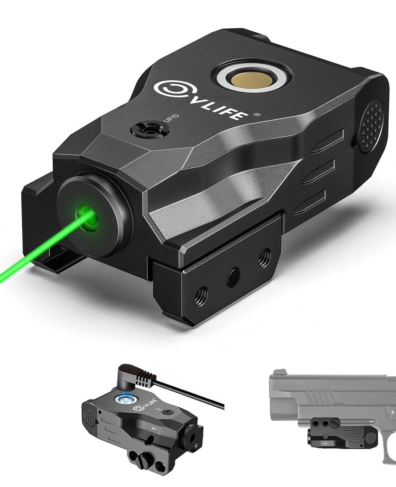 CVLIFE Green Tactical Laser Sight Compatible with Mlok Picatinny Rail