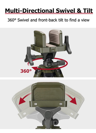 CVLIFE Tripod Clamp Rest featuring multi-directional swivel tilt in camo