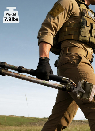 CVLIFE tripod rest featuring weight in camo