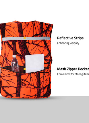 CVLIFE two magnetic pockets featuring enhancing visibility mesh zipper pocket Large