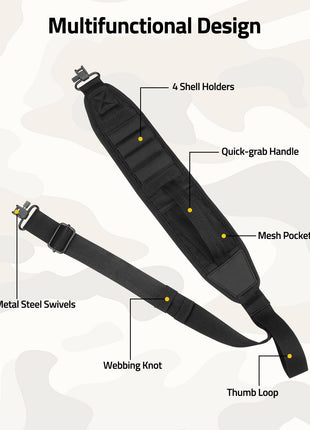 CVLIFE Two Point Sling featuring quick-grab handle mesh pocket