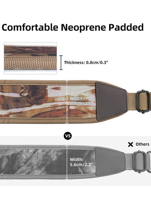 Rifle Sling with Widened Shoulder Pad
