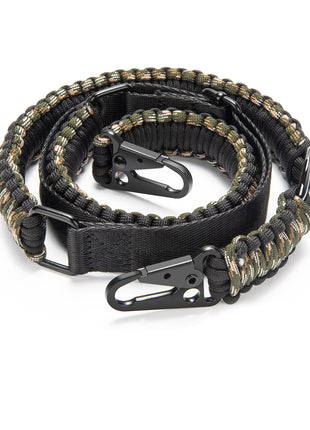 Camo Army Green Two Point Slings 550 Paracord Adjustable Strap with Metal Hook and Solid Swivels