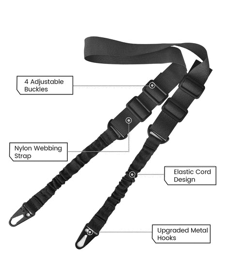 Adjustable Two Point Sling with Upgraded Metal Hooks