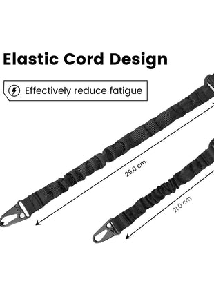 Two Point Sling with Elastic Cord Design and Metal Hooks