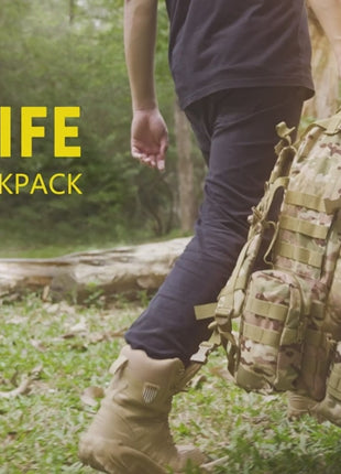 CVLIFE High Quality 4-in-1 Multi-use Tactical Backpack with Detachable Hip Bag, Crossbody Bag and Waist Bag for Outdoors Video Display