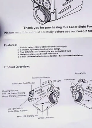 CVLIFE 500 Lumens Tactical Flashlight Laser Light Combo Video Show