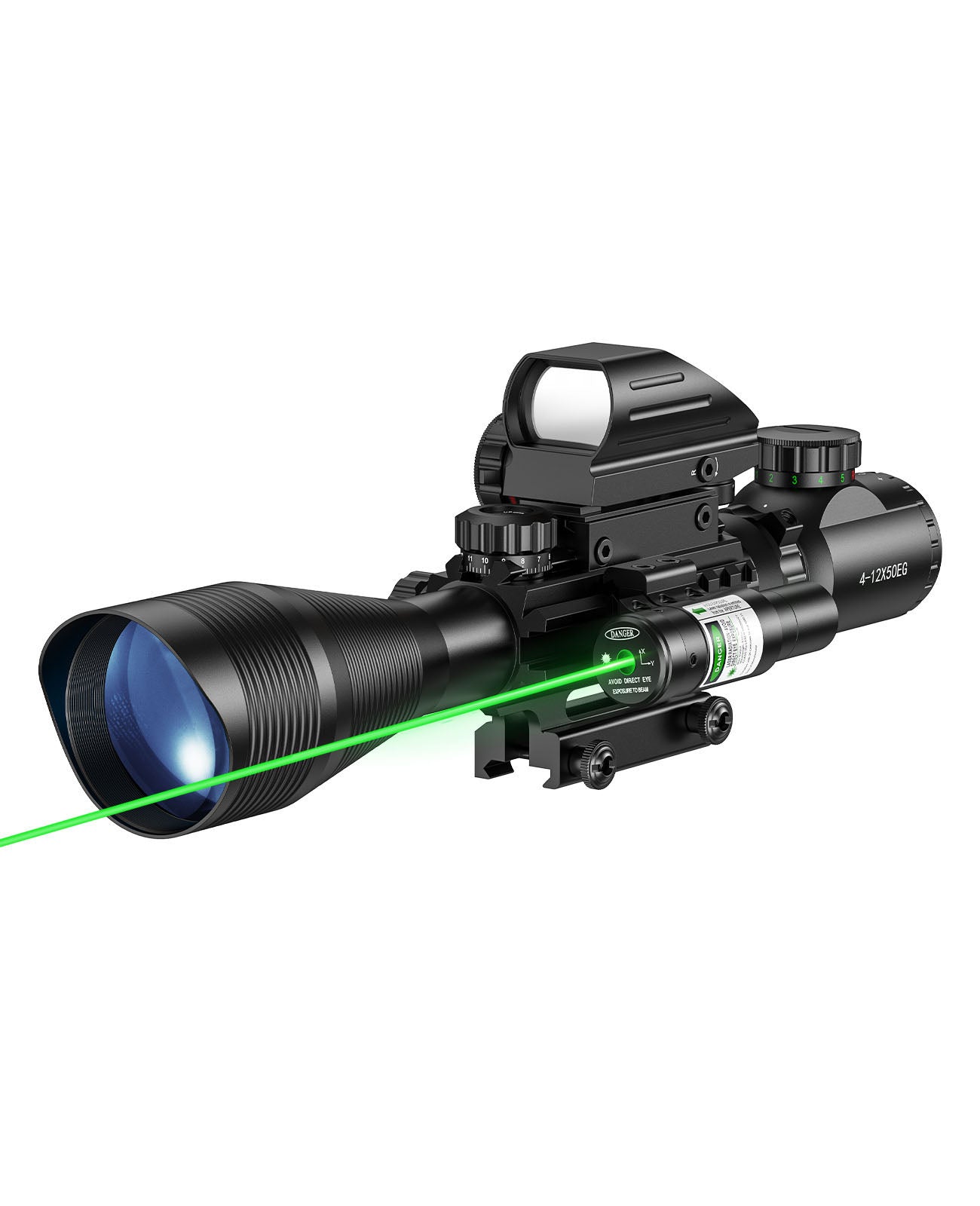 Cvlife EagleFeather Rifle Scope Combo 4-12x50EG Dual Illuminated Optic ...
