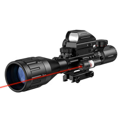 4-16x50 Tactical Rifle Scope With Red Laser