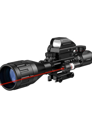 4-16x50 Tactical Rifle Scope With Red Laser