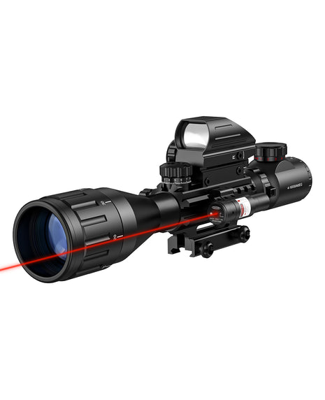 4-16x50 Tactical Rifle Scope With Red Laser